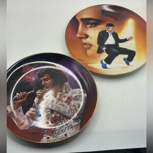 2 Elvis Presley Collector Plates By Nate Giorgio Limited Edition, Numbered